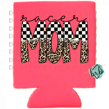 Racer Mom, Cheetah, Koozie/Pocket, DTF, *5-7 Business Day TAT*