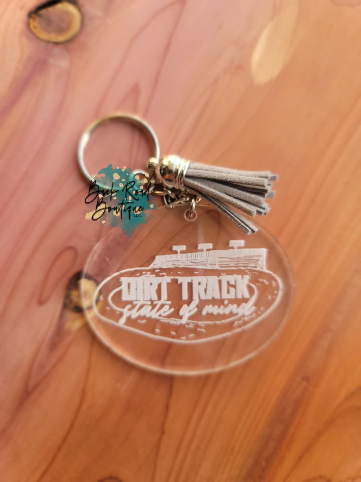 Dirt Track State of Mind, Acrylic Keychain