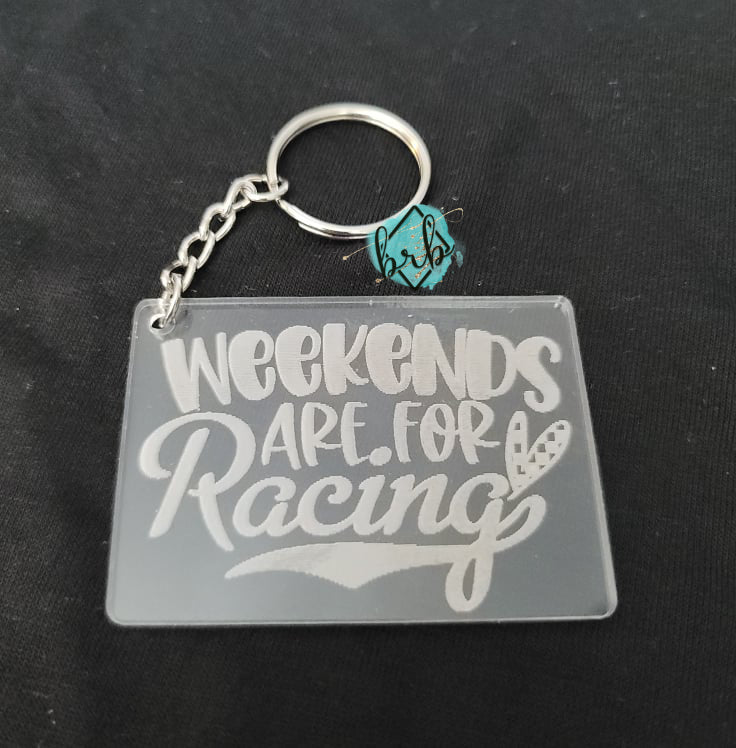 Weekends Are You Racing, Acrylic Keychain