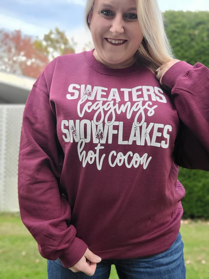 Sweaters, Leggings, Snowflakes, Completed Sweatshirt