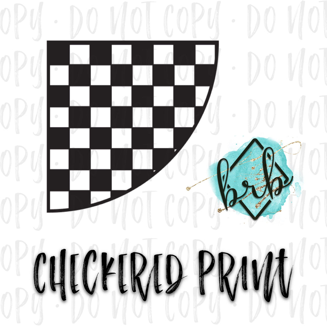 Checkered Print, Sleeve Bleach Stencil