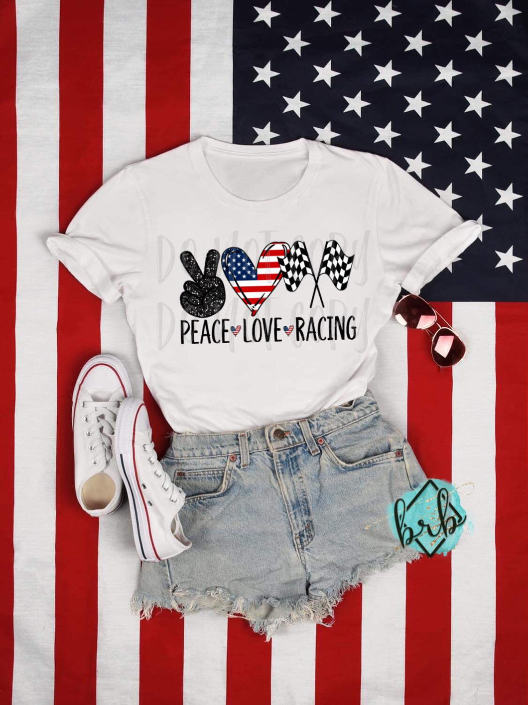 Red, White & Blue Peace, Love, Racing; CLASSIC HIGH HEAT