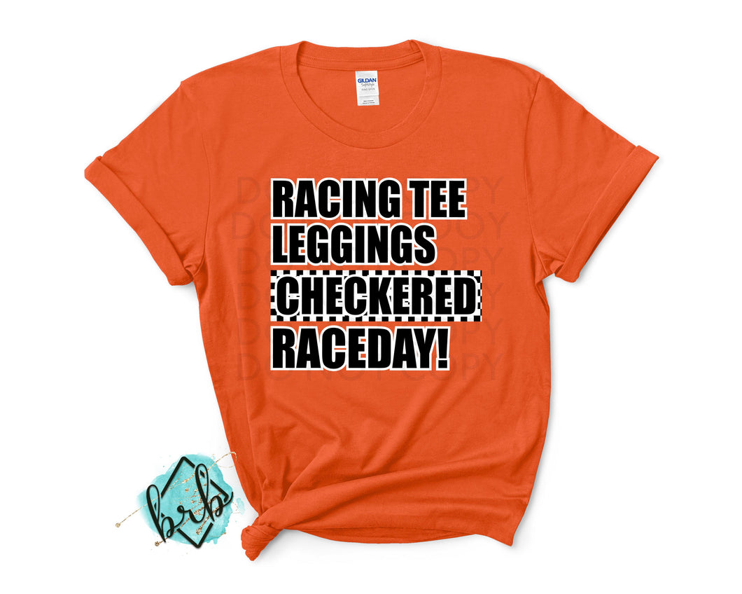 Racing Tee, Leggings, Checkered, Raceday! - CLASSIC HIGH HEAT