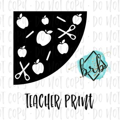 Teacher Print, Sleeve Bleach Stencil