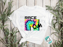 Load image into Gallery viewer, Tye Dye Race Mom, CLASSIC HIGH HEAT, NOT RESTOCKING
