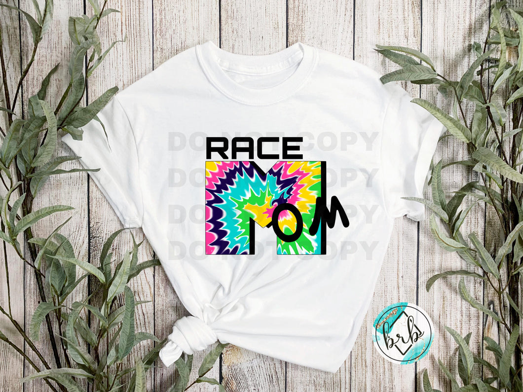 Tye Dye Race Mom, CLASSIC HIGH HEAT, NOT RESTOCKING