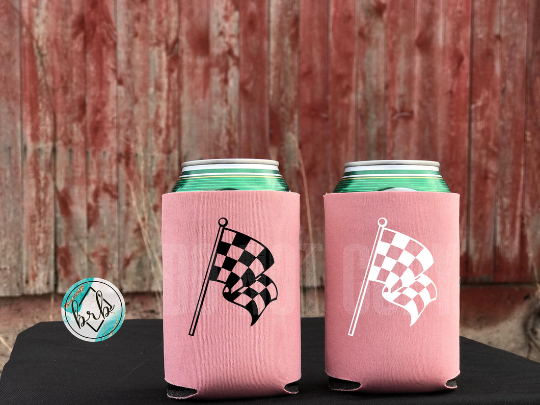 Single Checkered Flag Koozie/Pocket Print